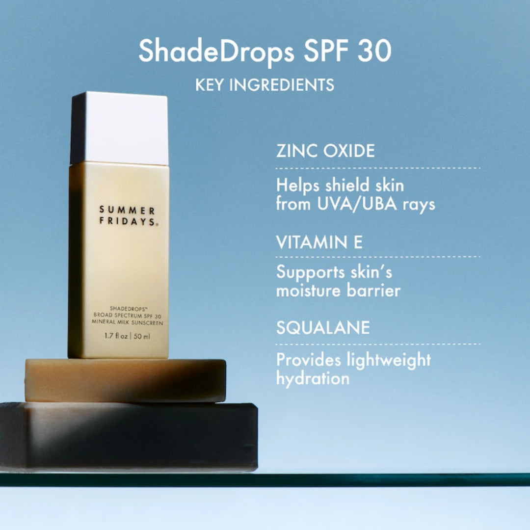 ShadeDrops Broad Spectrum SPF 30 Mineral Milk Sunscreen